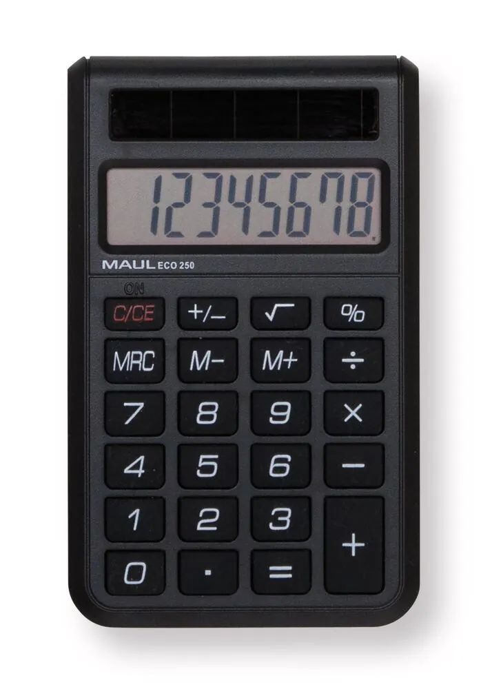 Calculator de buzunar solar ECO 250, L 98 x W 60 x H 12 mm, 32 g — Carl Roth, cod 23EP.1