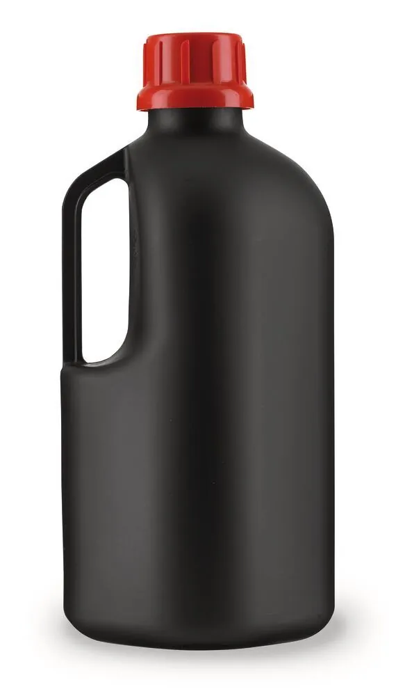 Flacon cu gura îngustă cu aprobare UN, GL 45, 2.5 l, HDPE, negru, mâner mare — Carl Roth, cod 256P.1