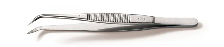 Pensă, îndoită, ascuțită, chirurgicală, din Remanit 4301, lungime 105 mm, 1 bucată — Carl Roth, cod 2854.1