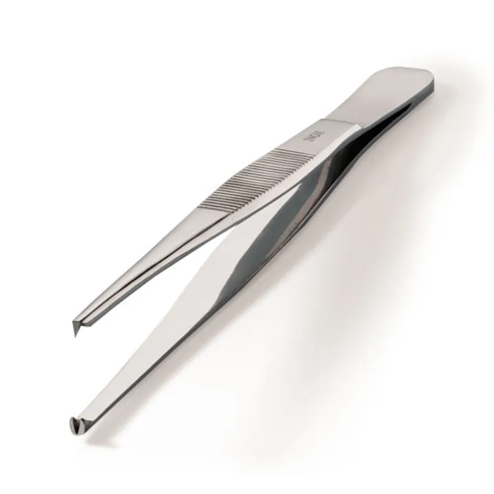 Pensă cu vârf curbat, cu dinți 1 , 2, oțel inoxidabil, lungime 115 mm, 1 bucată — Carl Roth, cod 2860.1