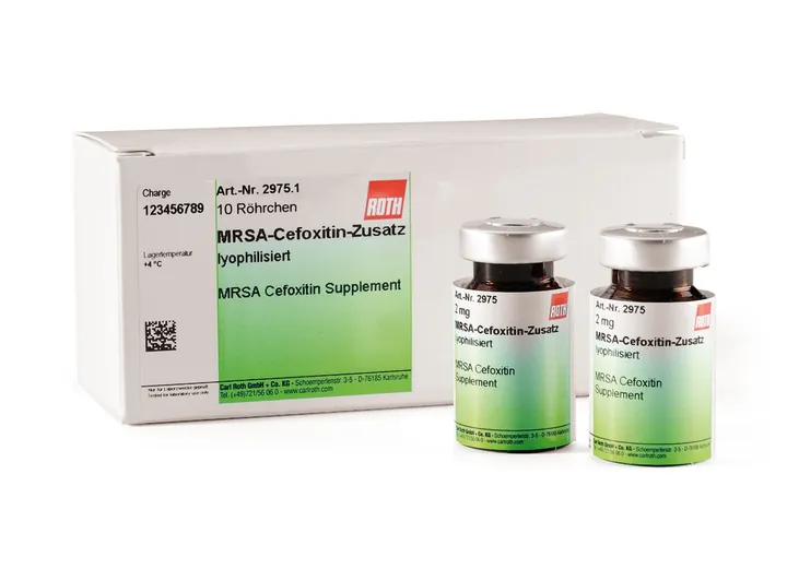 Supliment MRSA Cefoxitin, liofilizat, 10 unitate(ăți), sticlă — Carl Roth, cod 2975.1