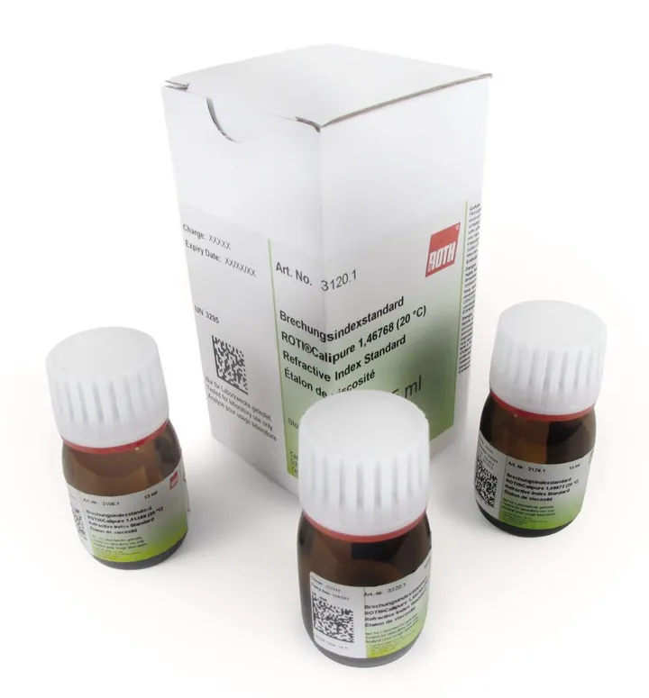 Standard de indice de refracție, ROTI®Calipure, 1,38779 (20 °C), 15 ml, sticlă — Carl Roth, cod 3100.1