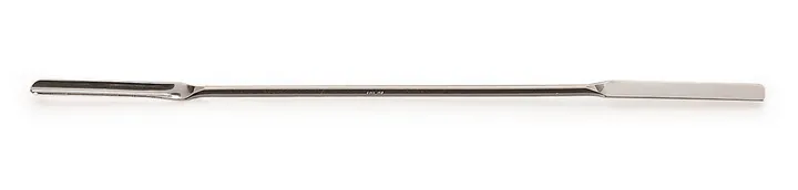 Spatulă dublă, curbată, oțel inoxidabil, Remanit 4301, lățime 9 mm, lungime 150 mm — Carl Roth, cod 3207.1