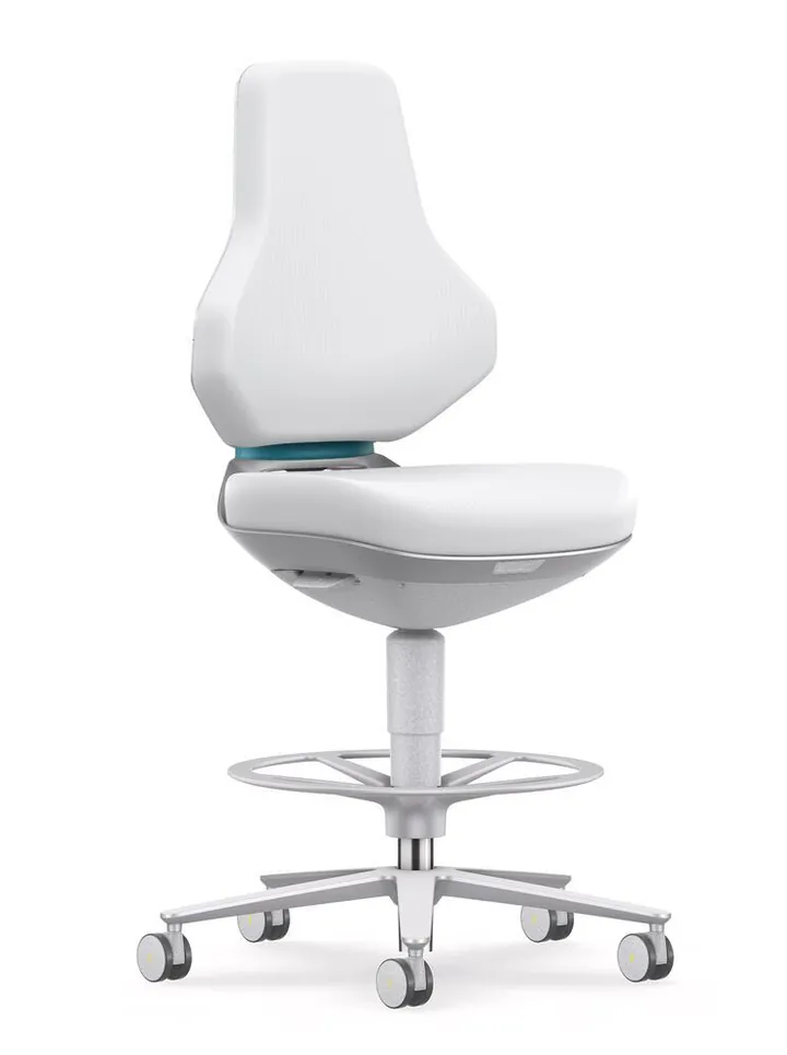 Scaun Texon pentru cameră curată, alb, înălțime șezut 570-810 mm, 1 bucată — Carl Roth, cod 3L0T.1