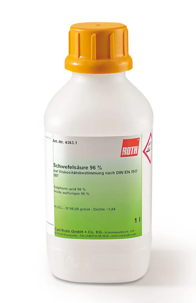 Acid sulfuric, 500 ml, sticlă, 96 % — Carl Roth, cod 4363.5
