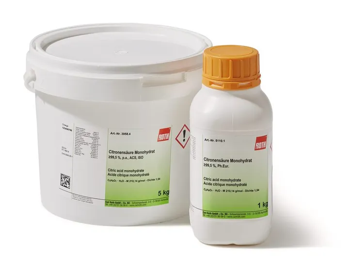 Acid citric monohidrat, min. 99,5 %, Ph.Eur., 2.5 kg, plastic — Carl Roth, cod 5110.4