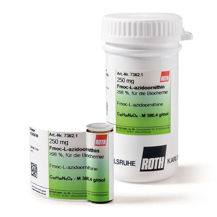 Fmoc-L-azidoornitină, PEPTIPURE®, min. 98 %, pentru biochimie, 1 g, sticlă — Carl Roth, cod 7362.2