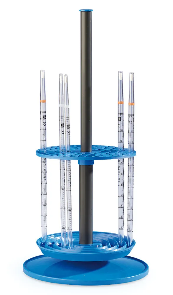 Suport Rotilabo®-pipette, PP, rotativ, 94 orificii, H 470 x Ø 230 mm, 1 bucată — Carl Roth, cod 7364.1