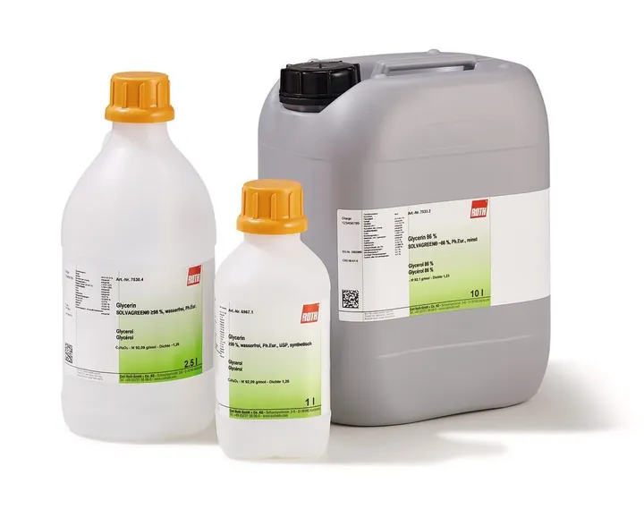 Glicerol SOLVAGREEN®, aprox. 86 %, Ph.Eur., 2.5 l, plastic — Carl Roth, cod 7533.3