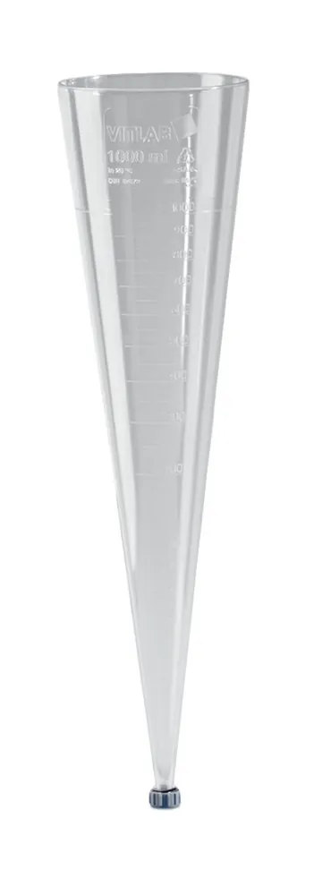Rotilabo®-Imhoff con de sedimentare, SAN, cu gradație în relief, 1000 ml — Carl Roth, cod 9144.1