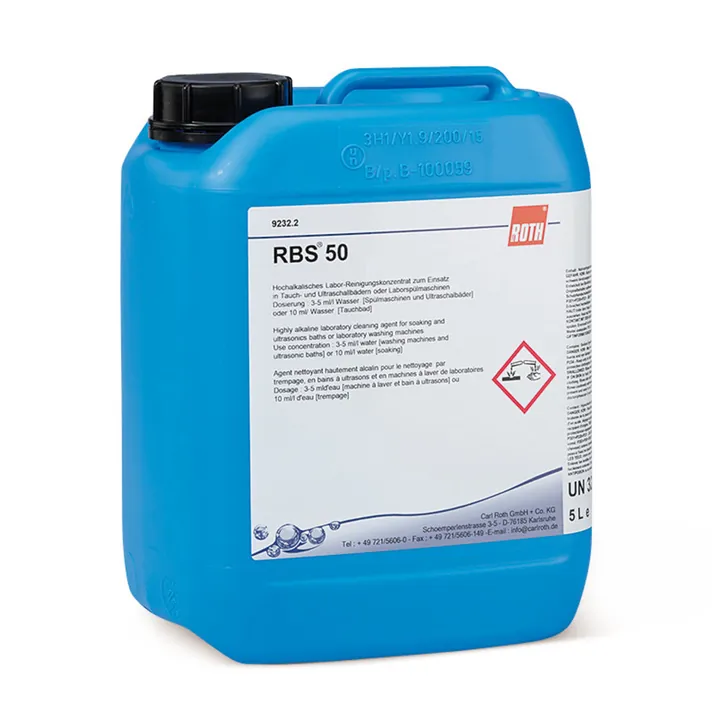 Concentrat de curățare universal RBS® 50, lichid, pH bazic, 5 l, plastic — Carl Roth, cod 9232.2