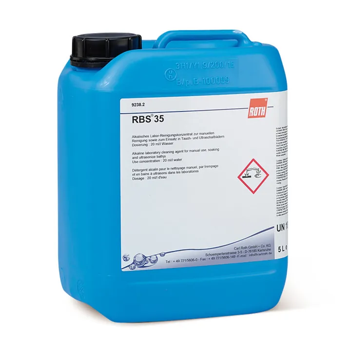 Concentrat de curățare universal RBS® 35, lichid, pH bazic, 5 l, plastic — Carl Roth, cod 9238.2