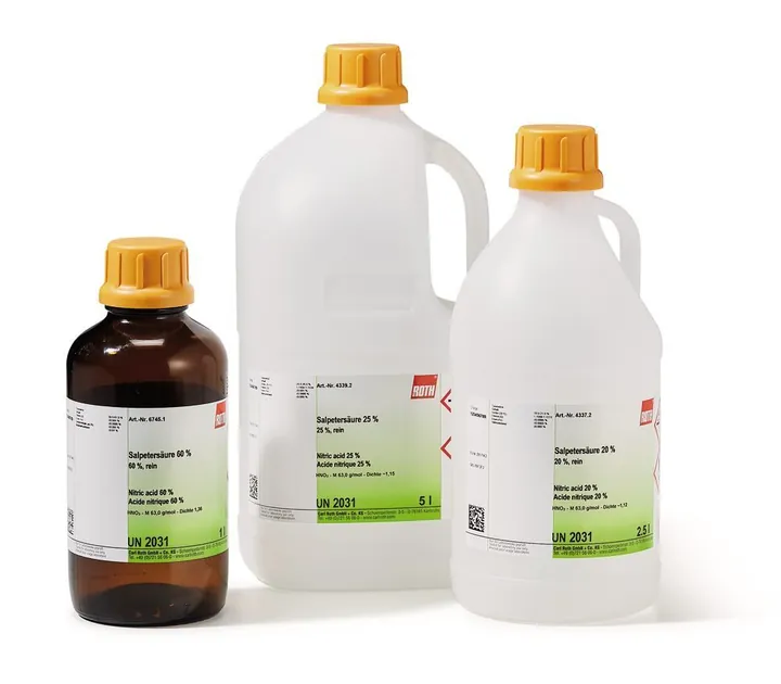 Acid azotic, 53 %, pur, 2.5 l, sticlă — Carl Roth, cod 9274.3