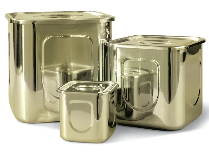 Rotilabo®-storage recipient, oțel inoxidabil, 2.5 l, 140x140x140 mm, 1 bucată(ți) — Carl Roth, cod 9506.1