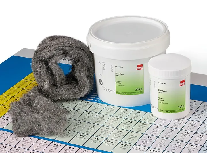 Lână de fier, 97 %, 100 g, plastic — Carl Roth, cod 9588.1