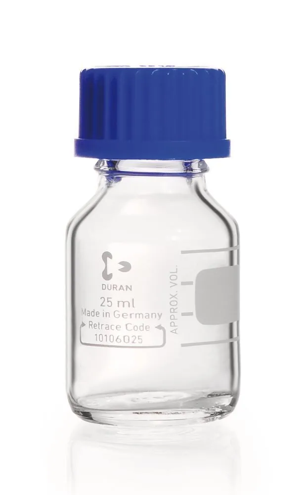 Flacoane cu filet, DURAN®, transparente, cu capac PP, 25 ml, 10 bucăți — Carl Roth, cod A356.1