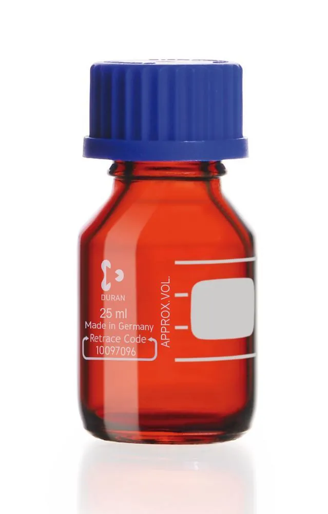 Flacoane cu filet, DURAN®, ambră, cu capac PP, 25 ml, 10 bucăți — Carl Roth, cod A366.1