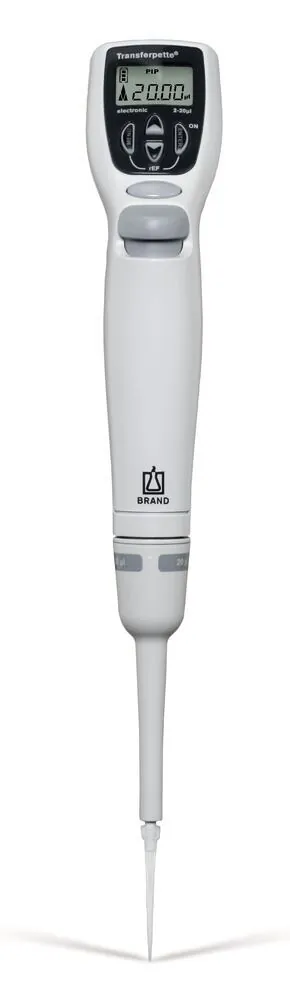 Pipetă microlitrică Transferpette® electronică, de la BRAND, cu alimentator, 2 - 20 µl — Carl Roth, cod AA39.1
