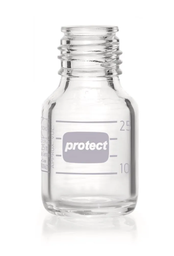 Sticlă cu filet, DURAN® Protect, fără inel de turnare și capac, 25ml — Carl Roth, cod AAA7.1