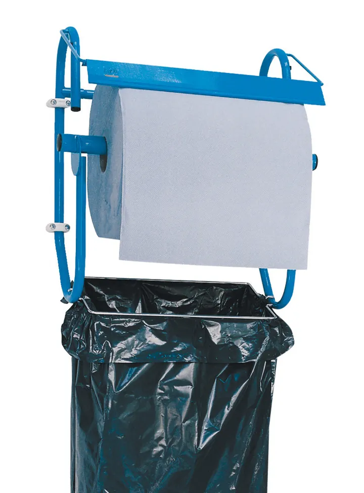 Suport de perete pentru rolă, lățime rolă max. 42 cm, bară de tăiere și suport pentru saci de gunoi de 120 l — Carl Roth, cod AH00.1