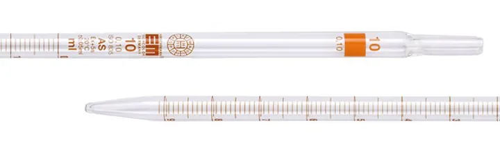 Pipete gradate, cl. AS, gradație maro, AR-GLAS®, L 360 mm, 10 ml, 12 bucăți — Carl Roth, cod AH41.1