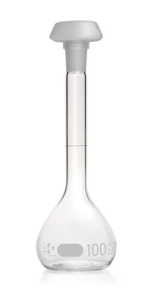 Balon cotat DURAN®-volum., clasa A, certificat de lot, 100 ml, 14/23, gradație albastră — Carl Roth, cod AHN6.1