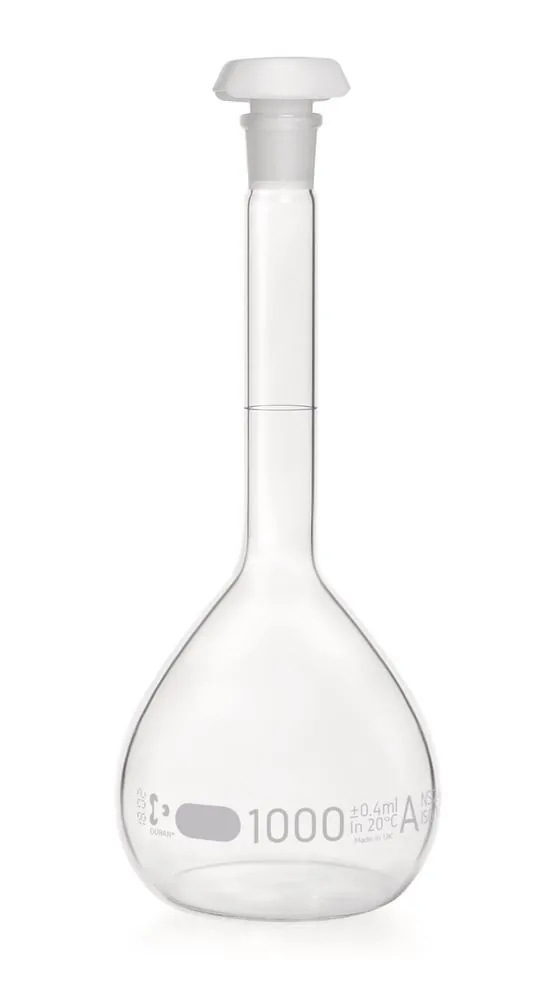 Balon cotat DURAN®-volum., clasa A, certificat de lot, 1 l, 24/29, gradație albastră — Carl Roth, cod AHP0.2