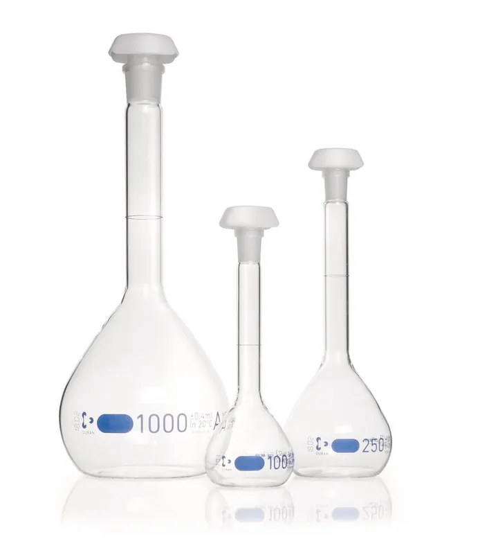 Balon cotat DURAN®-volum., clasa A, certificat de lot, 2000 ml, gradație albastră — Carl Roth, cod AHP2.2