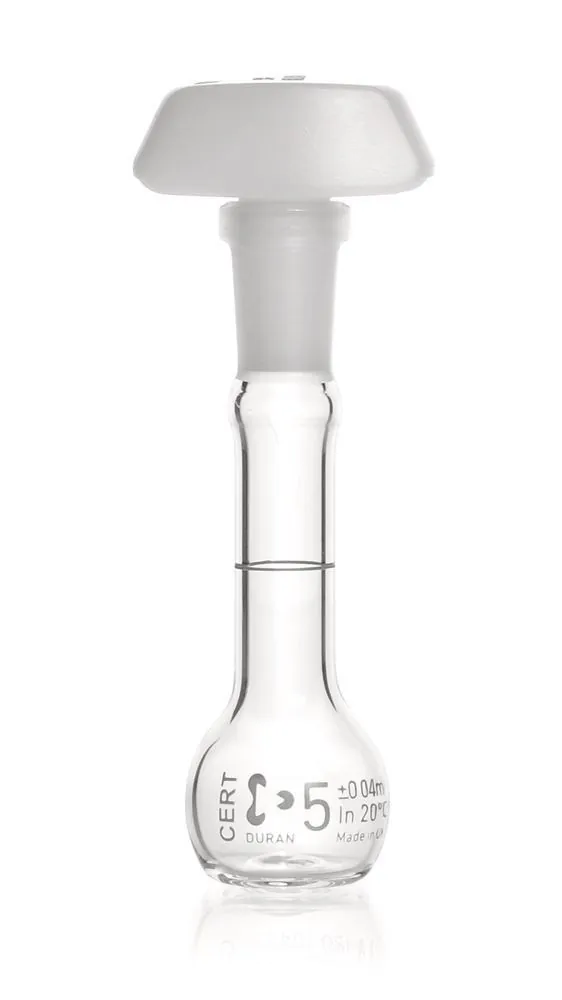 Balon cotat DURAN®-volumetric, cl. A, certificat individual, 5ml, gradație albastră — Carl Roth, cod AHP6.1
