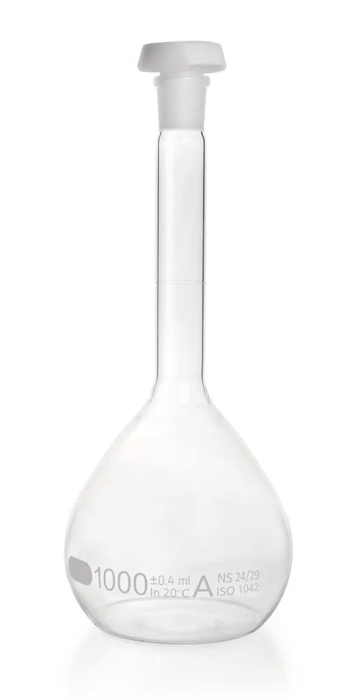 Balon cotat DURAN®-volumetric, cl. A, certificat individual, 1l, 24/29, gradație albastră — Carl Roth, cod AHT6.2