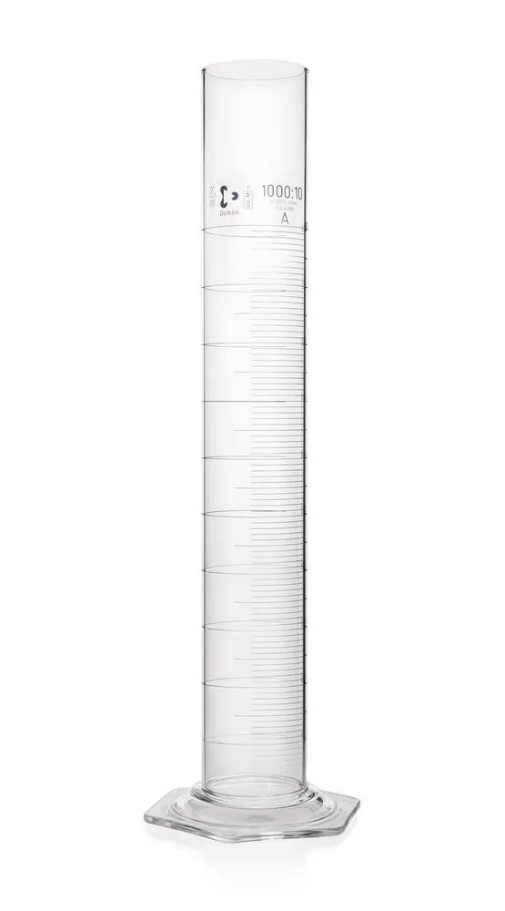 Cilindru gradat DURAN®-meas., cl. A, gradații albastre, 1000 ml, gradații 10 ml, formă înaltă — Carl Roth, cod AKA9.1