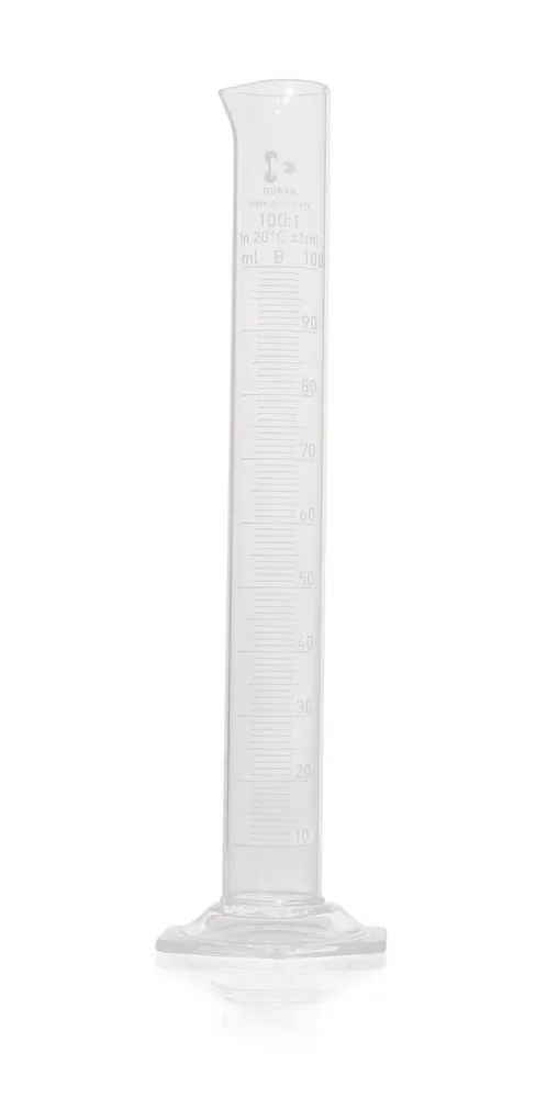 Cilindru gradat DURAN®-meas., cl.B, gradații albe, 10 ml, gradații 1 ml, formă înaltă — Carl Roth, cod AKC5.1