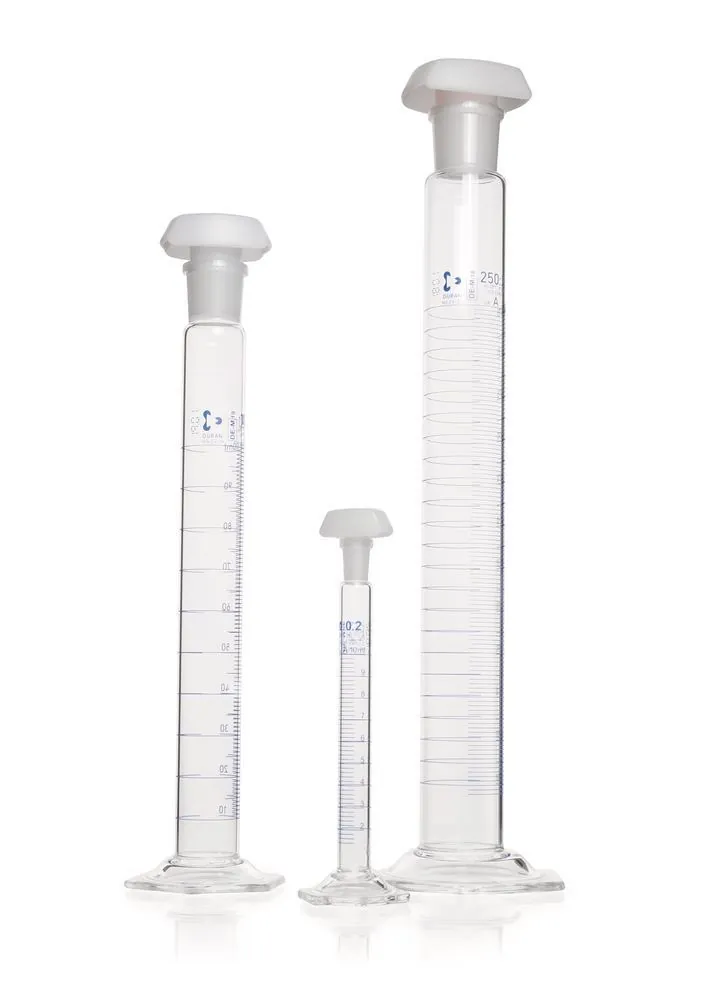 Cilindru gradat DURAN®-mixing 500 ml, cl. A, gradat albastru, subdiviziuni 5 ml, 2 bucăți — Carl Roth, cod AKE5.1
