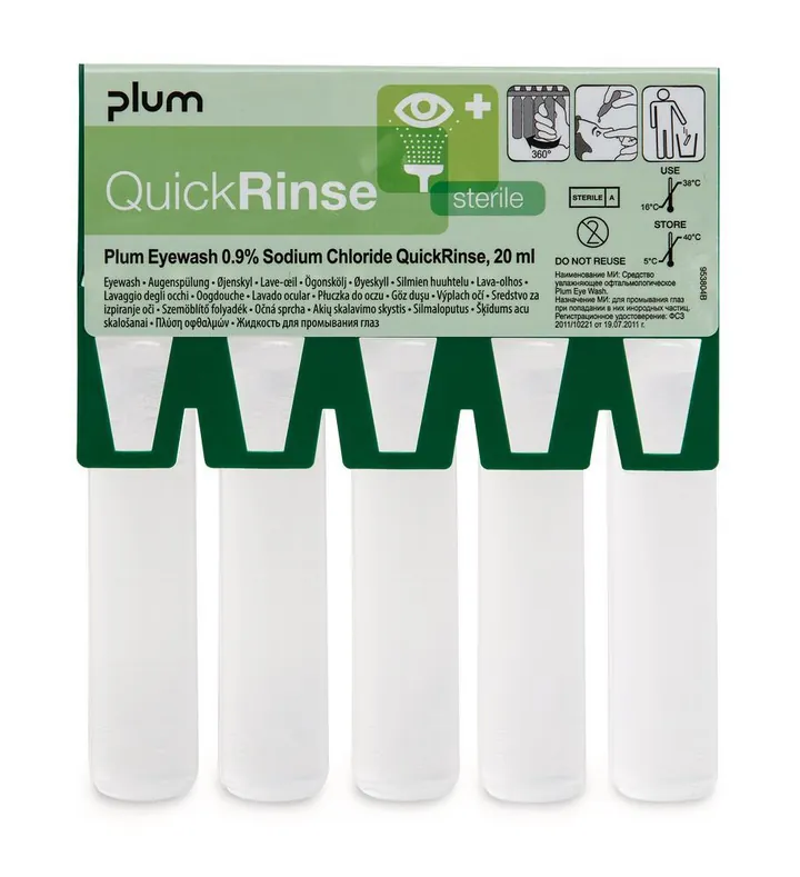 Fiole pentru spălarea ochilor QuickRinse, șervețele pentru curățarea rănilor QuickClean, 5 unitate(ăți) — Carl Roth, cod ALC3.1