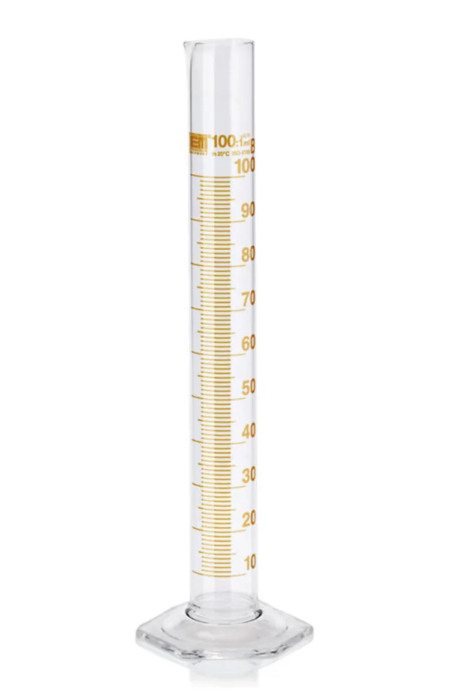 Cilindri gradați Cl. B, gradații ambrate, înalți DURAN®,, subdiviziuni 5.0 ml — Carl Roth, cod AN16.1
