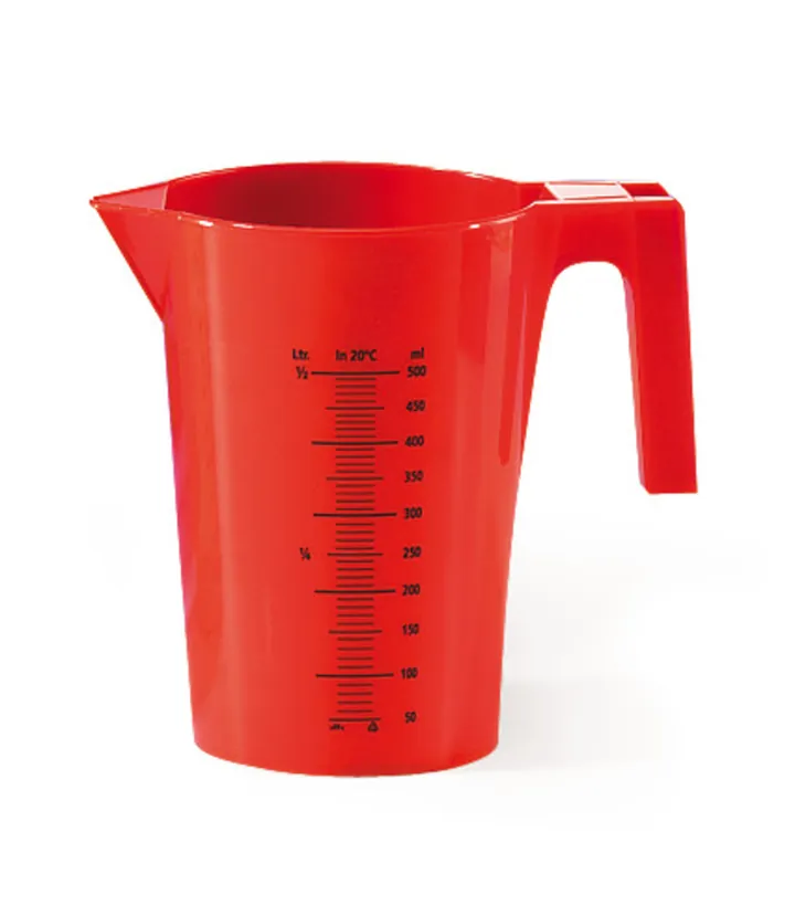 Pahar gradat din PP, 500 ml, roșu, 1 bucată — Carl Roth, cod APH8.1