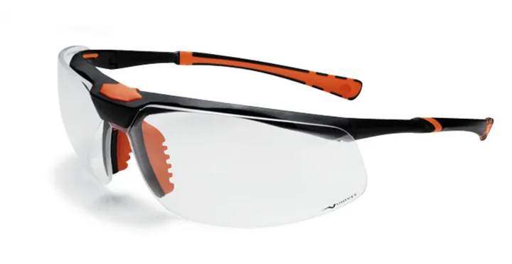 Ochelari de protecție 5X3, negru/portocaliu, clari, cu strat anti-zgârieturi/anti-ceață — Carl Roth, cod APX8.1