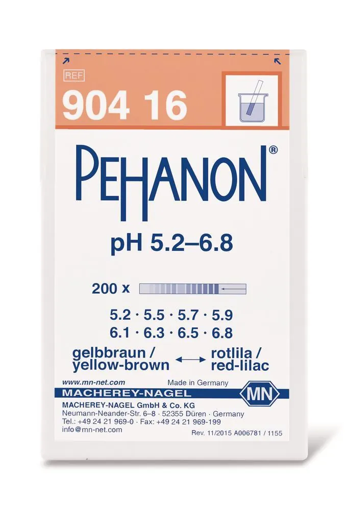 Hârtii indicatoare PEHANON®, cu scară pH imprimată, pH 5.2-6.8, 200 bucăți — Carl Roth, cod AYA1.1