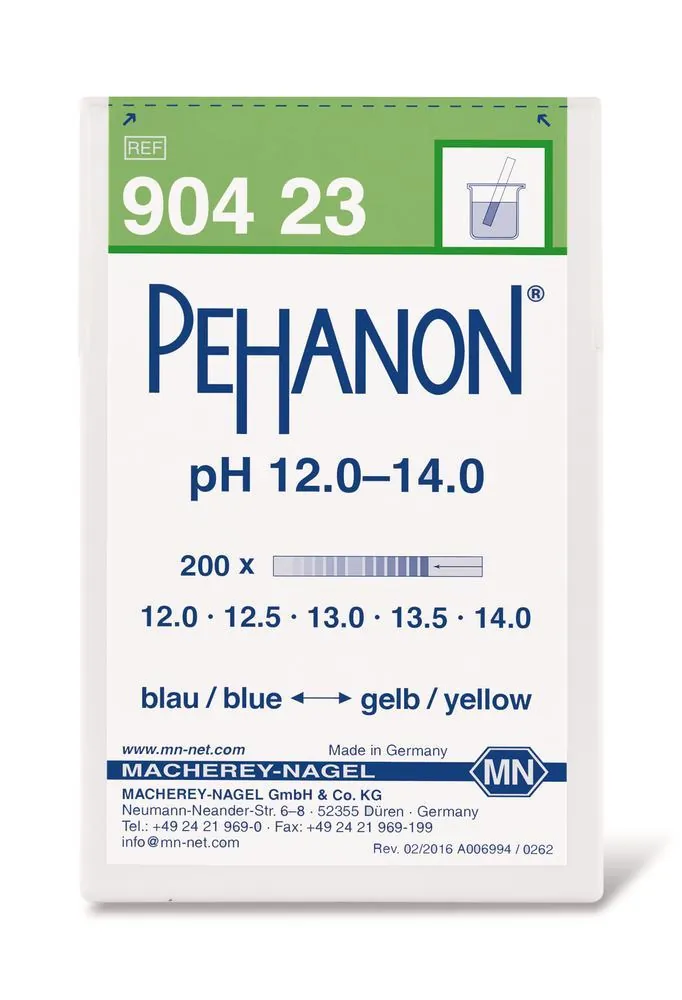 Hârtii indicatoare PEHANON®, cu scară pH imprimată, pH 12.0-14.0, 200 bucăți — Carl Roth, cod AYA5.1