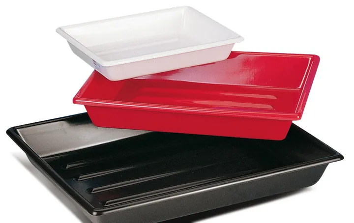 Tavă Rotilabo®-lab fără nervuri, PVC, roșie, L 520 x W 610 x H 110 mm, 1 buc. — Carl Roth, cod C062.1