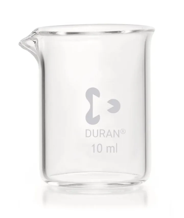 Pahare Berzelius, formă joasă, DURAN®, fără gradații, cu cioc, 10 ml — Carl Roth, cod C109.1