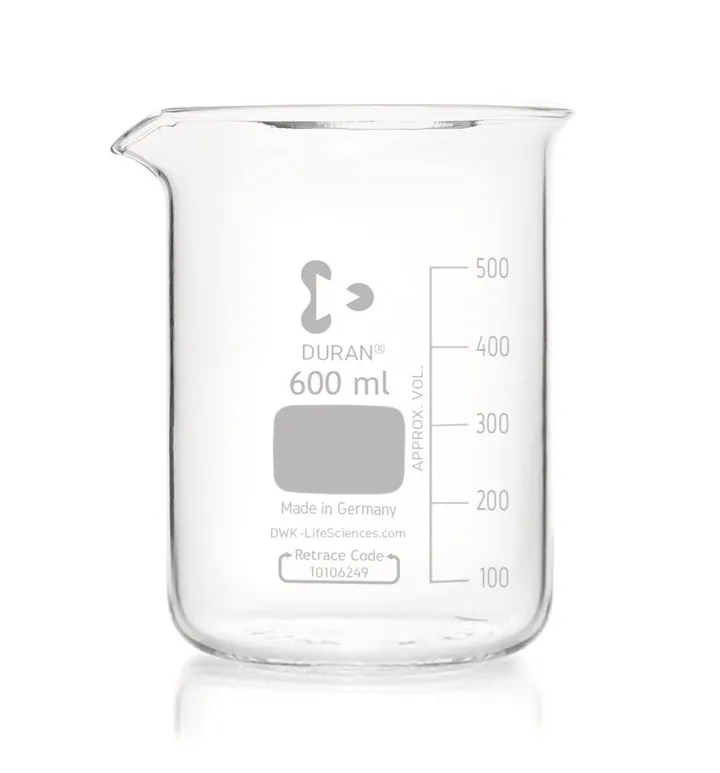 Pahare Berzelius, formă joasă, DURAN®, cu gradații și cioc, 600 ml, 10 buc. — Carl Roth, cod C116.1
