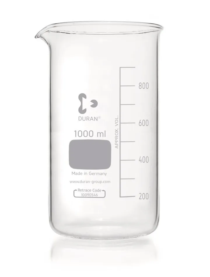 Pahar Berzelius, formă înaltă, DURAN®, cu gradații și cioc, 1000 ml, 1 buc. — Carl Roth, cod C130.1