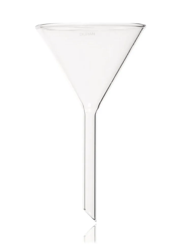 Pâlnie, cu tijă scurtă, DURAN®, Ø exterior margine 80 mm, L tijă 80 mm, 10 bucăți — Carl Roth, cod C157.1