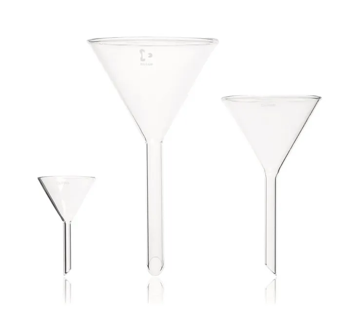 Pâlnie, cu tijă scurtă, DURAN®, Ø exterior margine 150 mm, L tijă 150 mm, 1 bucată — Carl Roth, cod C159.1