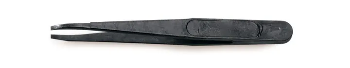 Pensetă din plastic, curbată, Delrin, negru, lățime 2,0 mm, L 11 cm, 3 bucăți — Carl Roth, cod C320.1
