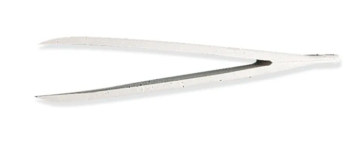 Pensetă din plastic, vârfuri striate, alb, lungime 112 mm, 1 bucată — Carl Roth, cod C322.1