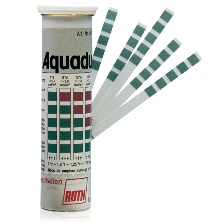 Benzi de testare rapidă Aquadur®, pentru evaluarea durității apei, 100 bucăți — Carl Roth, cod C725.1
