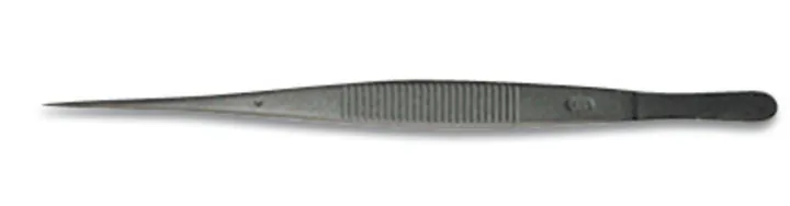 Pensetă cu înveliș PTFE, ascuțită, oțel inoxidabil, neagră, lungime 115 mm — Carl Roth, cod C833.2