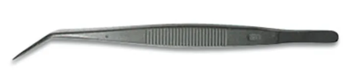 Pensetă cu înveliș PTFE, ascuțită/curbată, oțel inoxidabil, neagră, lungime 115 mm — Carl Roth, cod C836.2